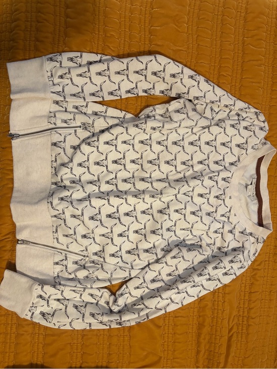Ariat Sweaters - Ariat White Crewneck Sweater with Navy Horse Print